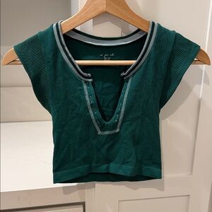 Urban Outfitters Forest Green Ribbed Crop Top